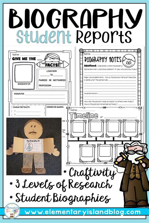 book report biography template elementary